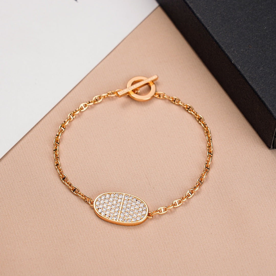 HERMES CHAINE VERSO DIAMOND BRACELET