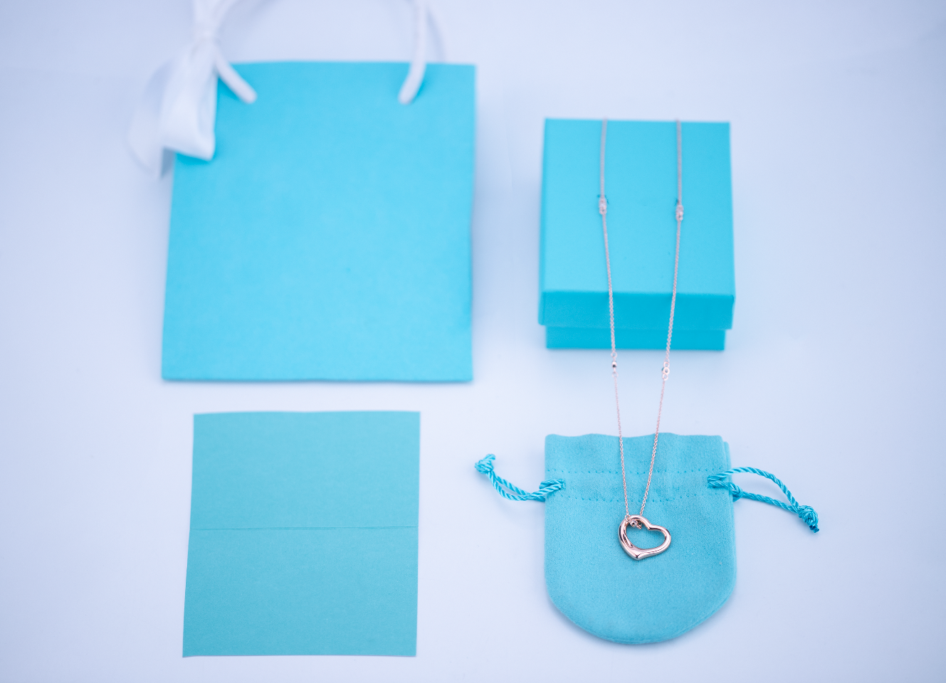 TIFFANY OPEN HEART PEDANT PINK GOLD NECKLACE