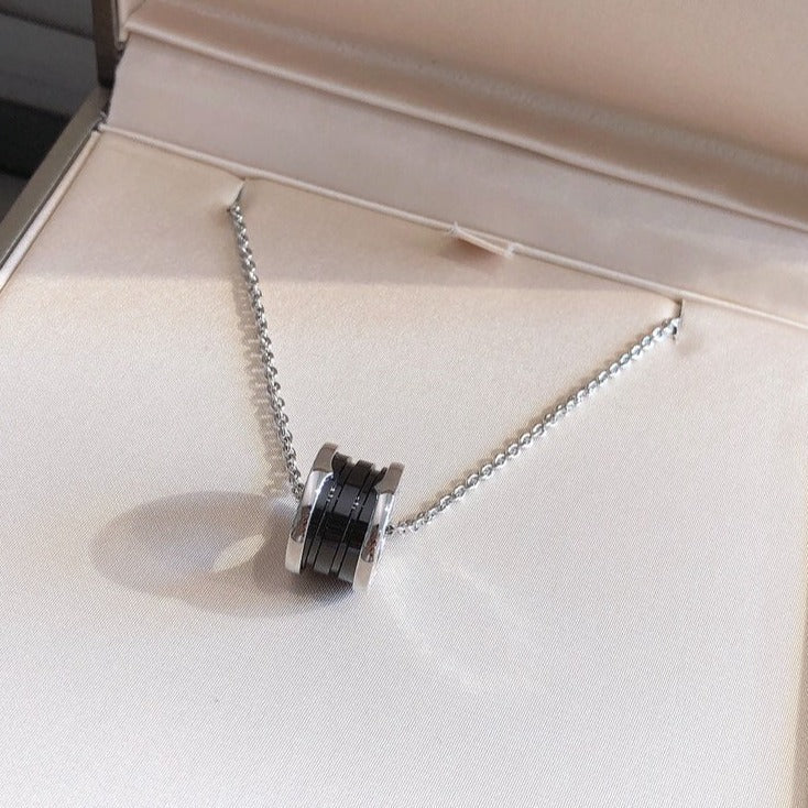 BVLGARI ZERO 1 BLACK CERAMIC SILVER NECKLACE