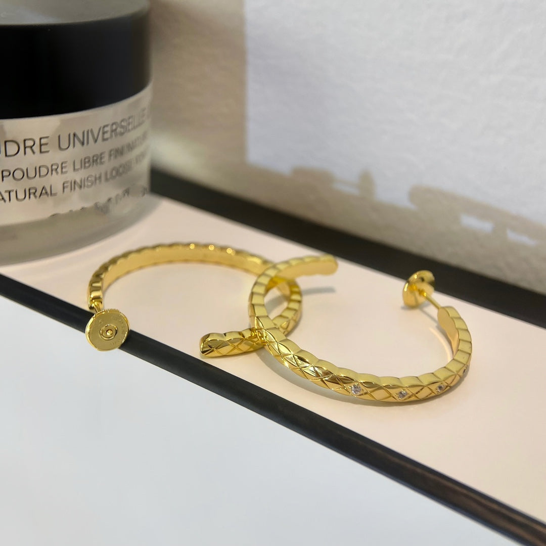 Chanel Crush Diamond Hoop Earrings