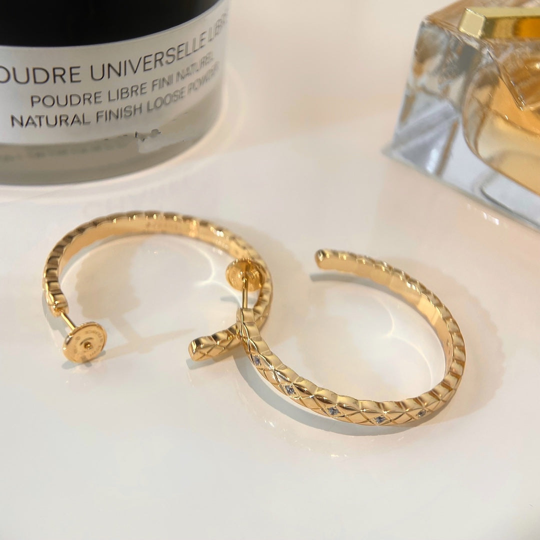 Chanel Crush Diamond Hoop Earrings