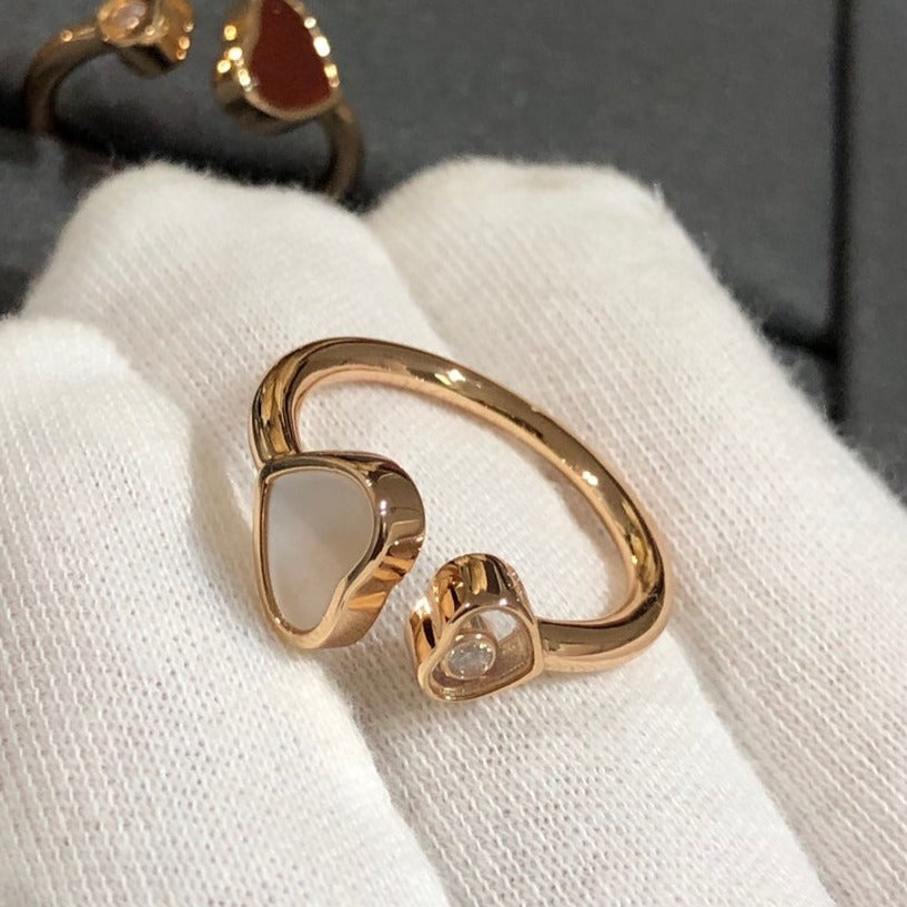 CHOPARD HAPPY HEART PINK GOLD RING