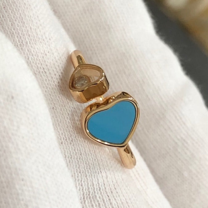 CHOPARD HAPPY HEART PINK GOLD RING