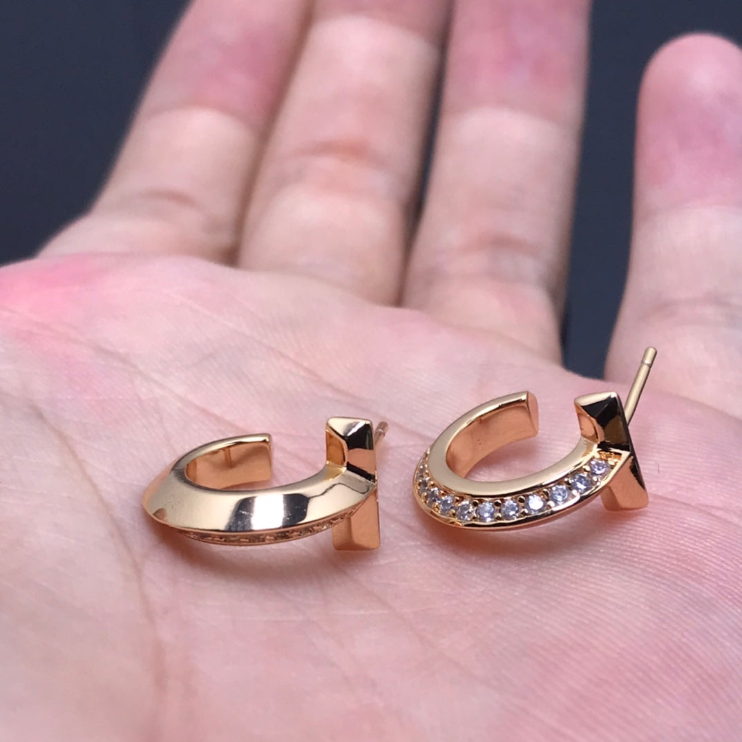 TIFFANY T HOOP DIAMOND EARRINGS