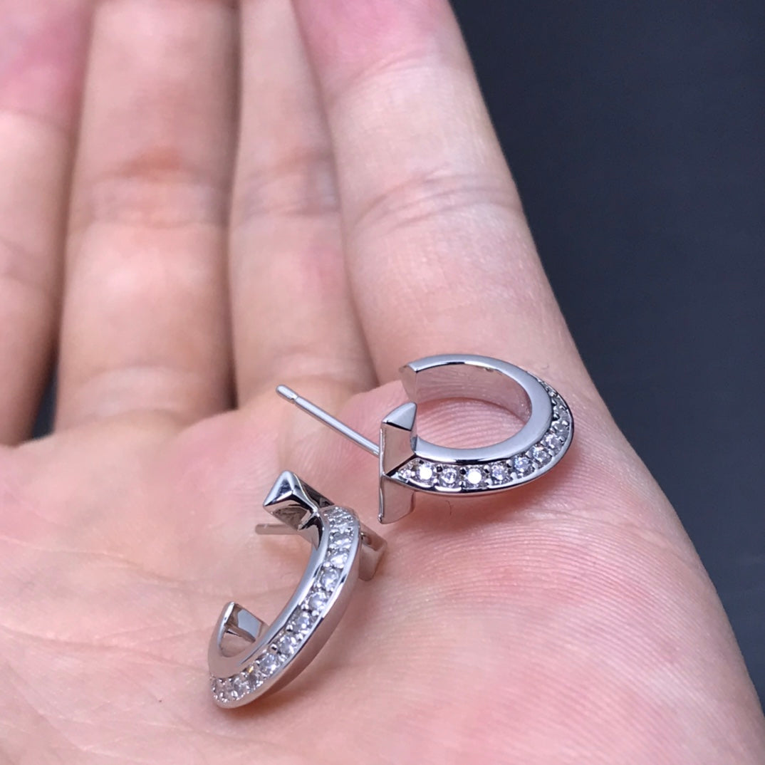 TIFFANY T HOOP DIAMOND EARRINGS