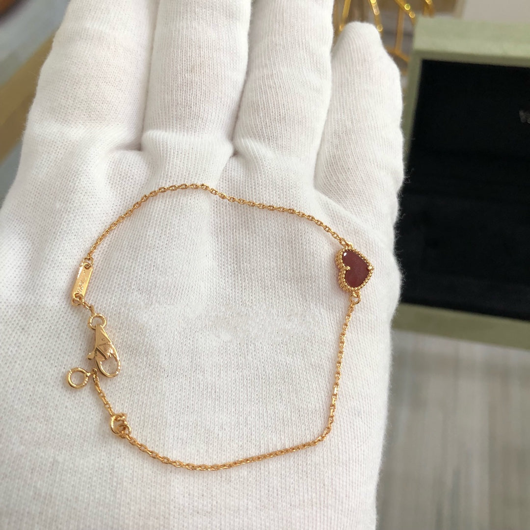 CHOPARD HEART CARNELIAN PINK GOLD NECKLACE