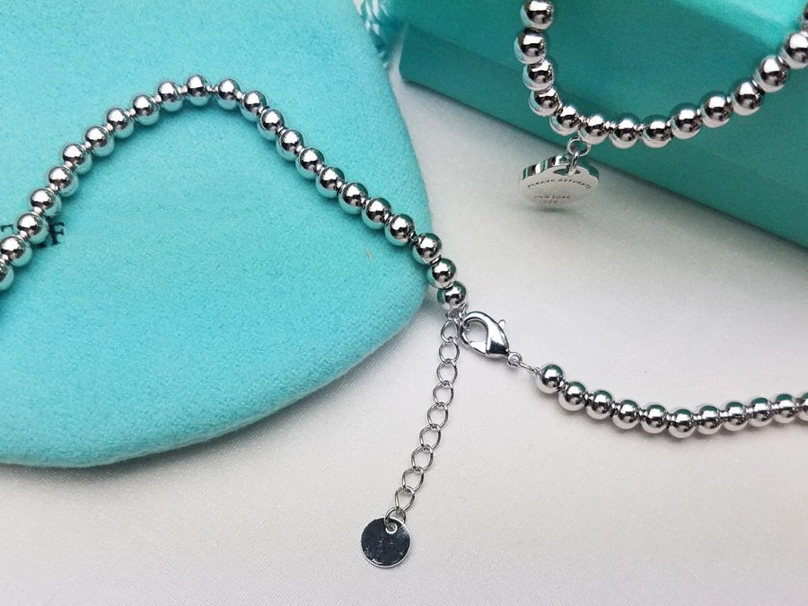 TIFFANY HEART PEDANT SILVER BALL CHAIN NECKLACE