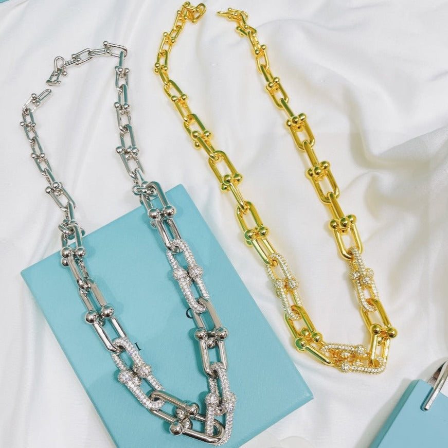 TIFFANY HARDWEAR NECKLACE DIAMOND PAVED