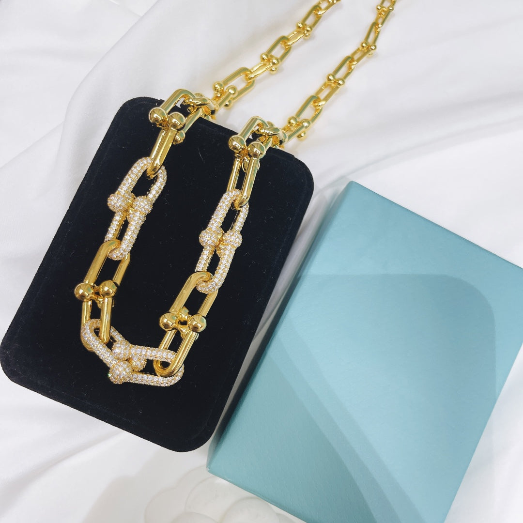 TIFFANY HARDWEAR NECKLACE DIAMOND PAVED