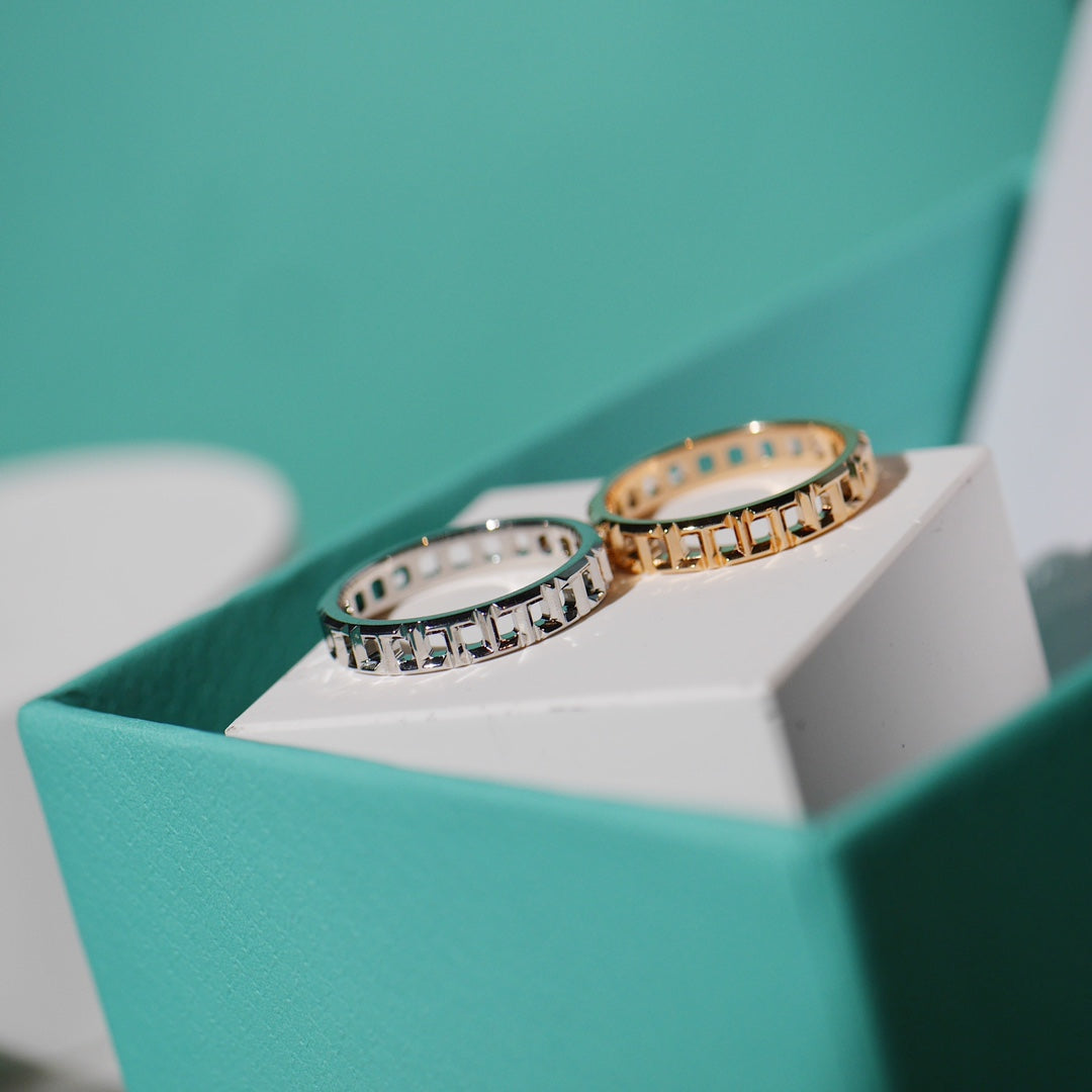 TIFFANY T TRUE 3.5MM PINK GOLD RING