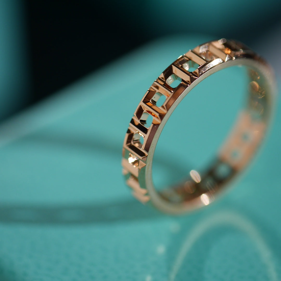 TIFFANY T TRUE 3.5MM PINK GOLD RING