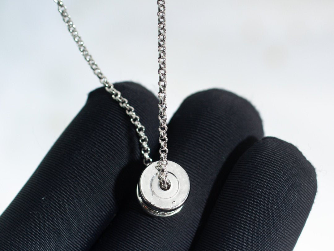 BVLGARI ZERO 1 SILVER DIAMOND NECKLACE