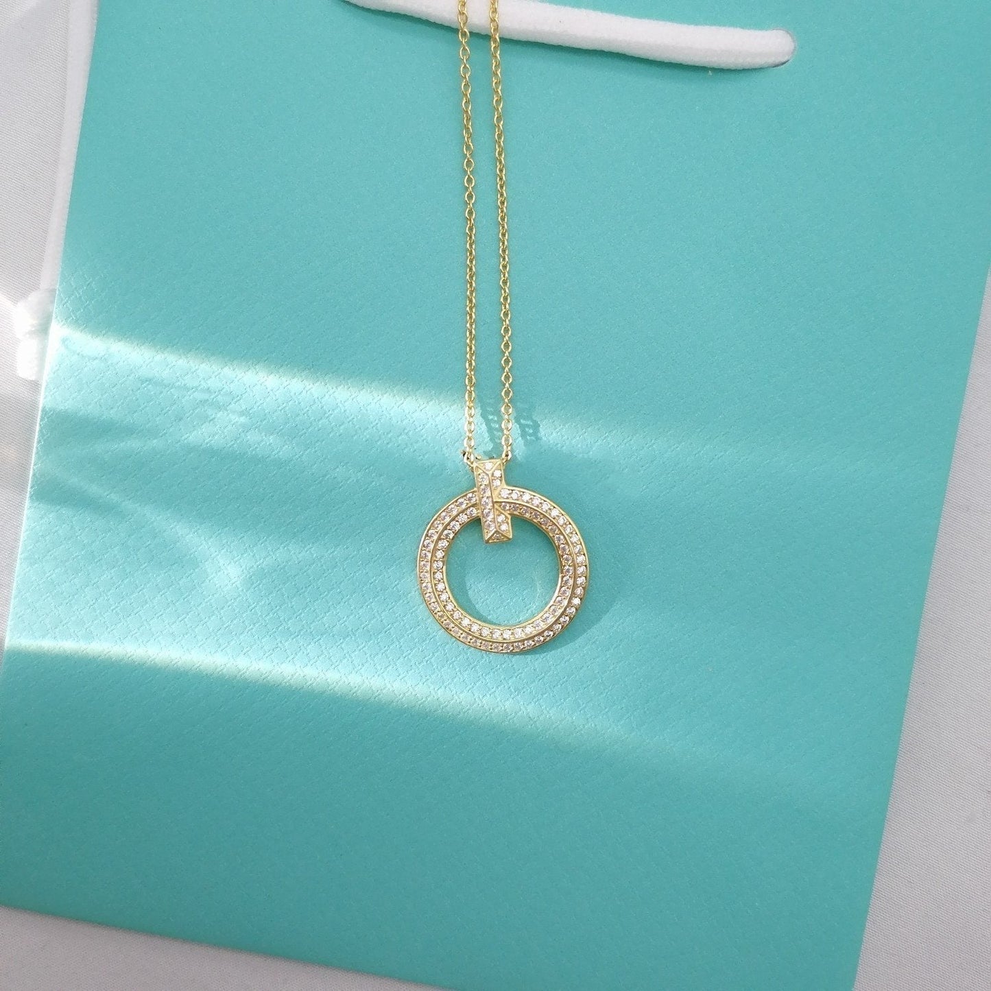 TIFFANY T WIRE PEDANT DIAMOND NECKLACE