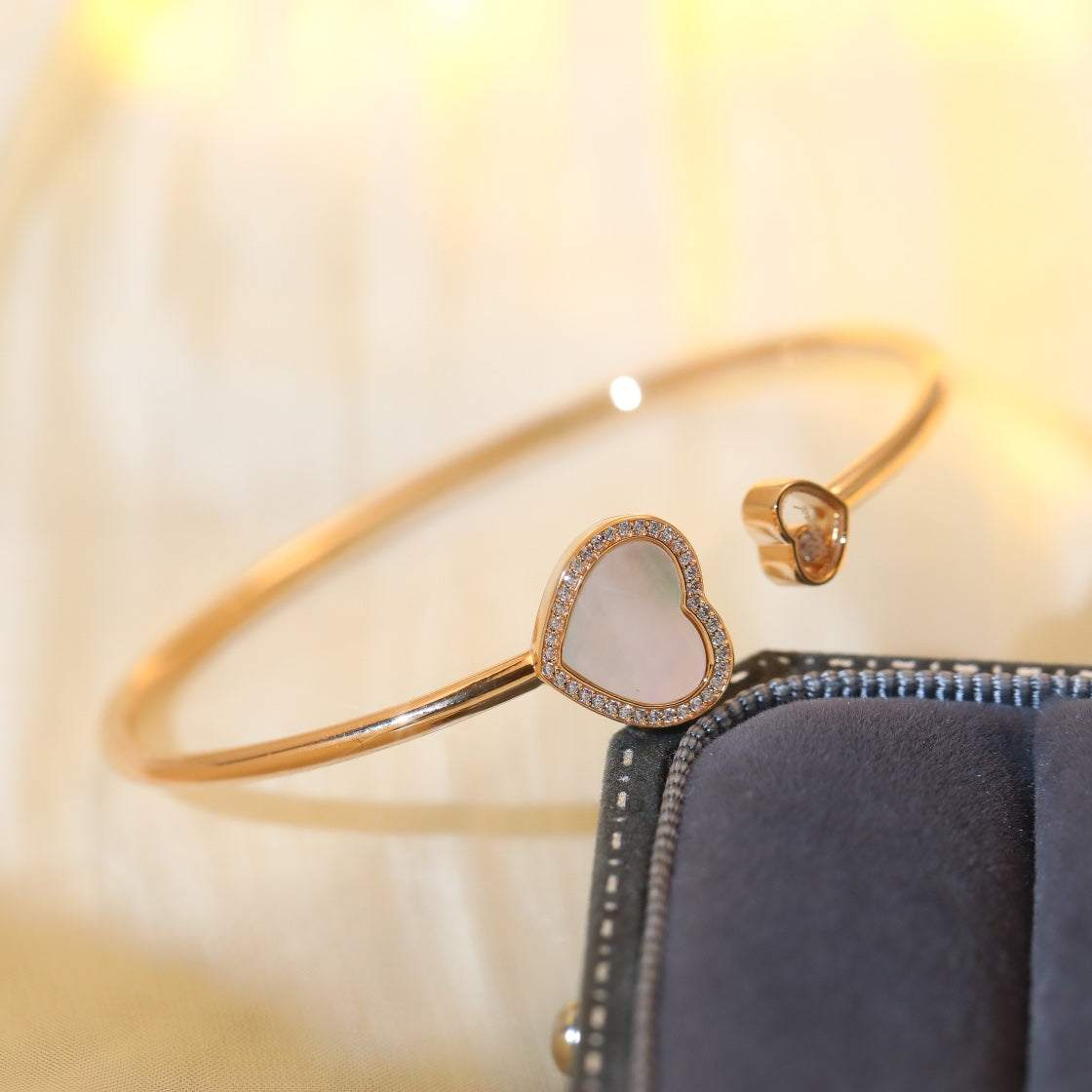 CHOPARD HAPPY HEART BRACELET PINK GOLD DIAMOND