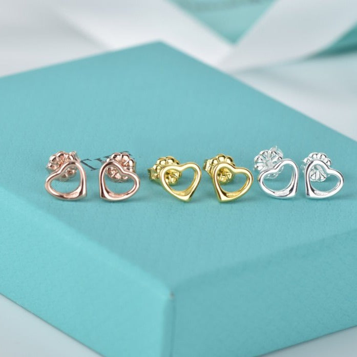 TIFFANY OPEN HEART STUD EARRINGS
