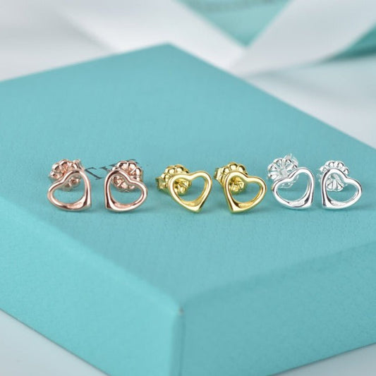 TIFFANY OPEN HEART STUD EARRINGS