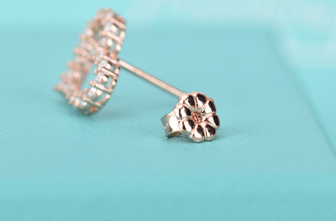 TIFFANY OPEN HEART STUD DIAMOND EARRINGS