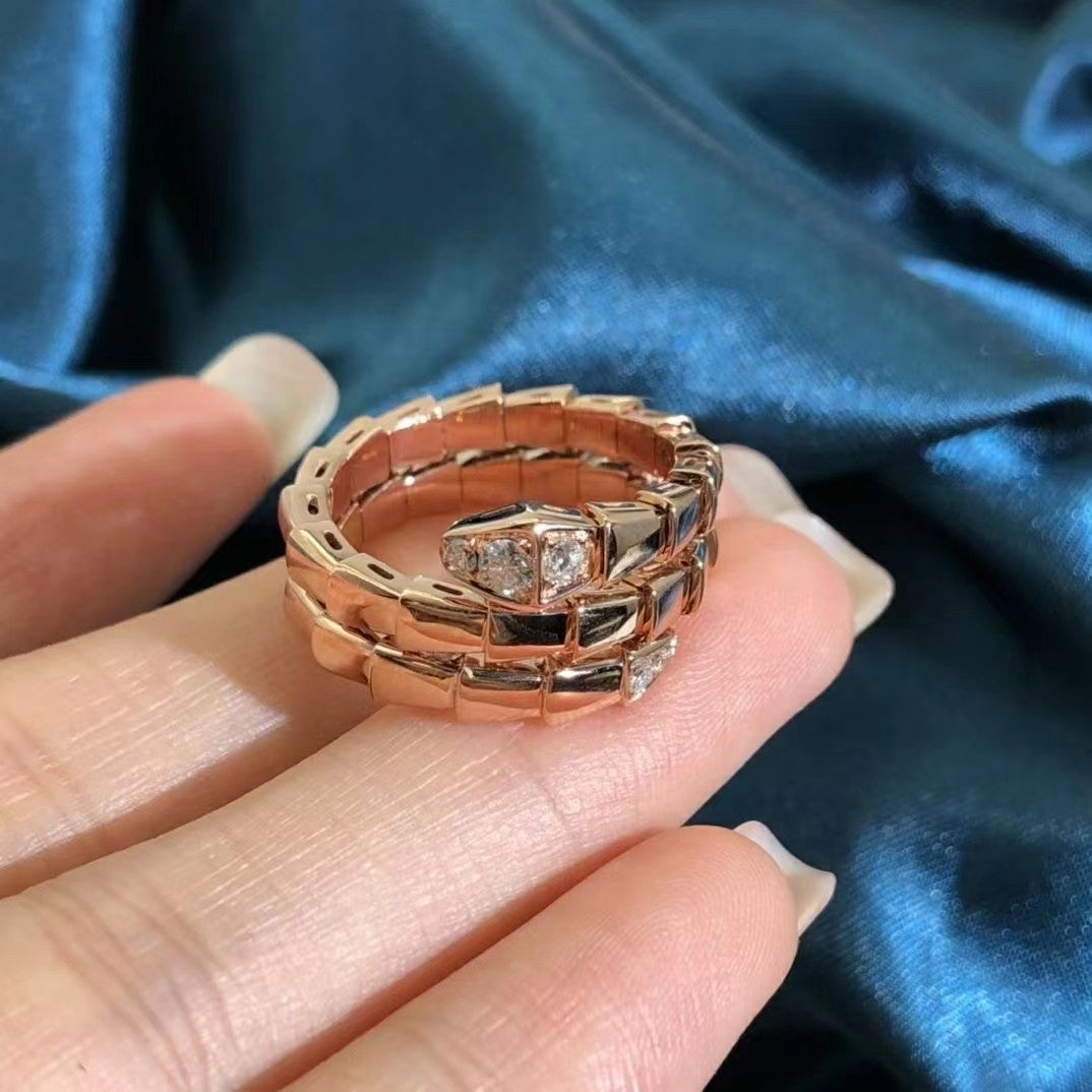 BVLGARI SERPENTS DOUBLE ROW DIAMOND RING