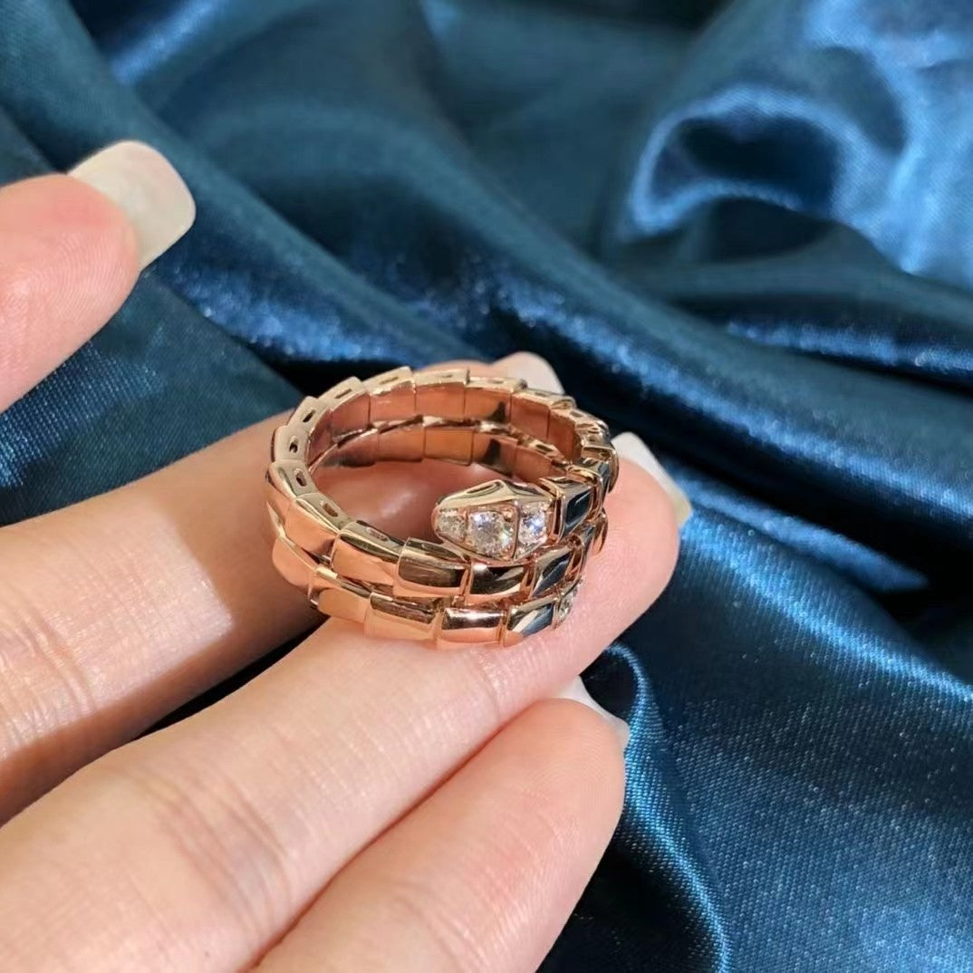 BVLGARI SERPENTS DOUBLE ROW DIAMOND RING