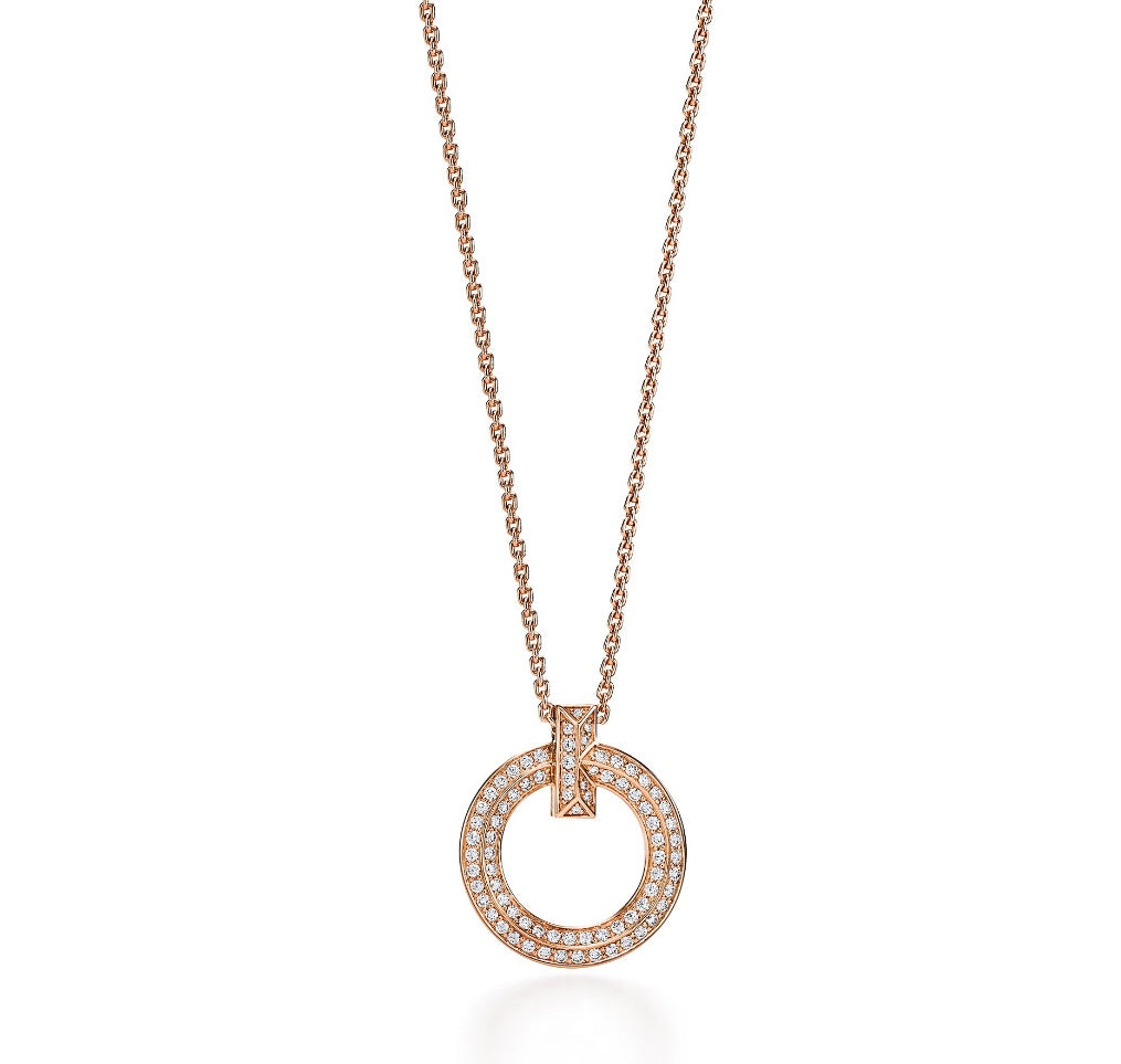TIFFANY T CIRCLE PEDANT DIAMOND NECKLACE