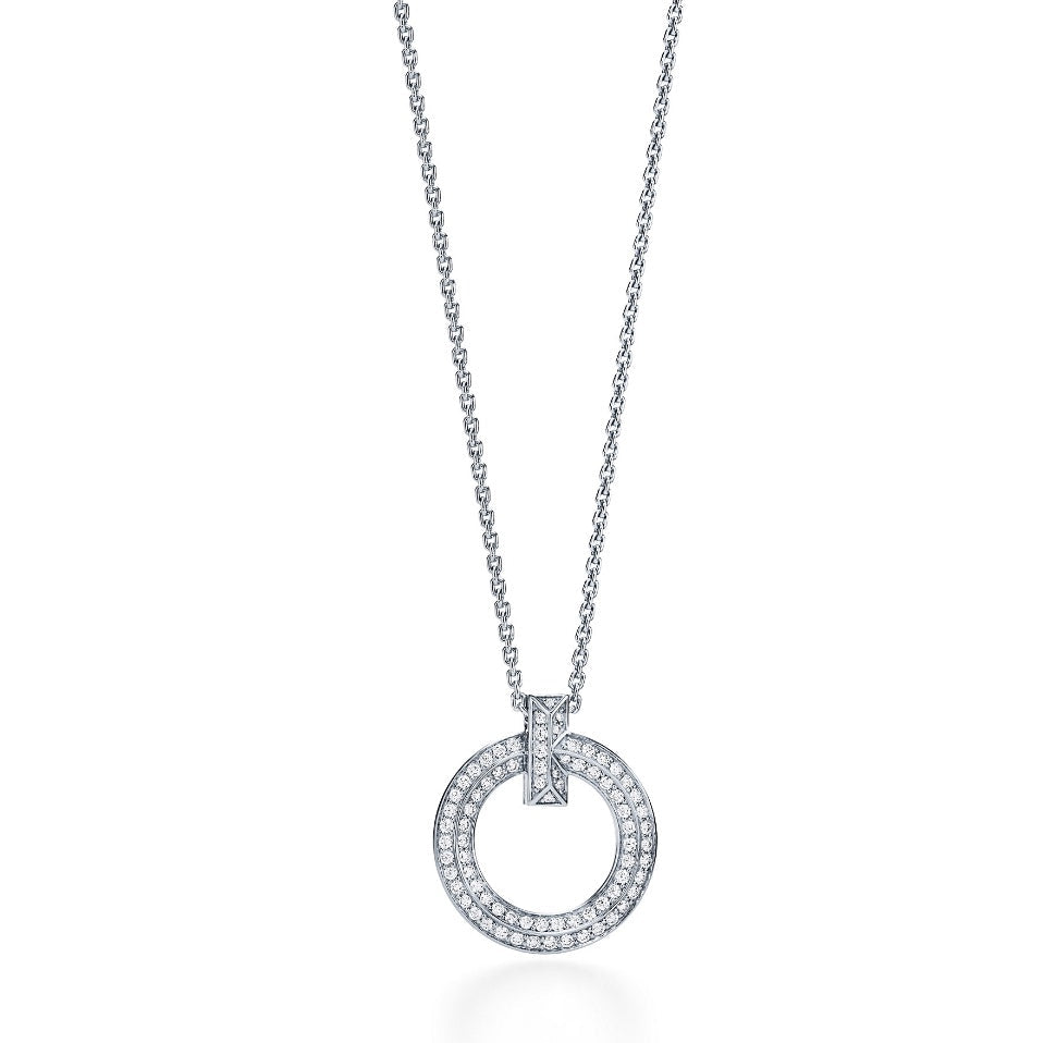 TIFFANY T CIRCLE PEDANT DIAMOND NECKLACE