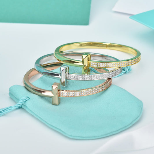 TIFFANY WIDE DIAMONDS HINGED BANGLE