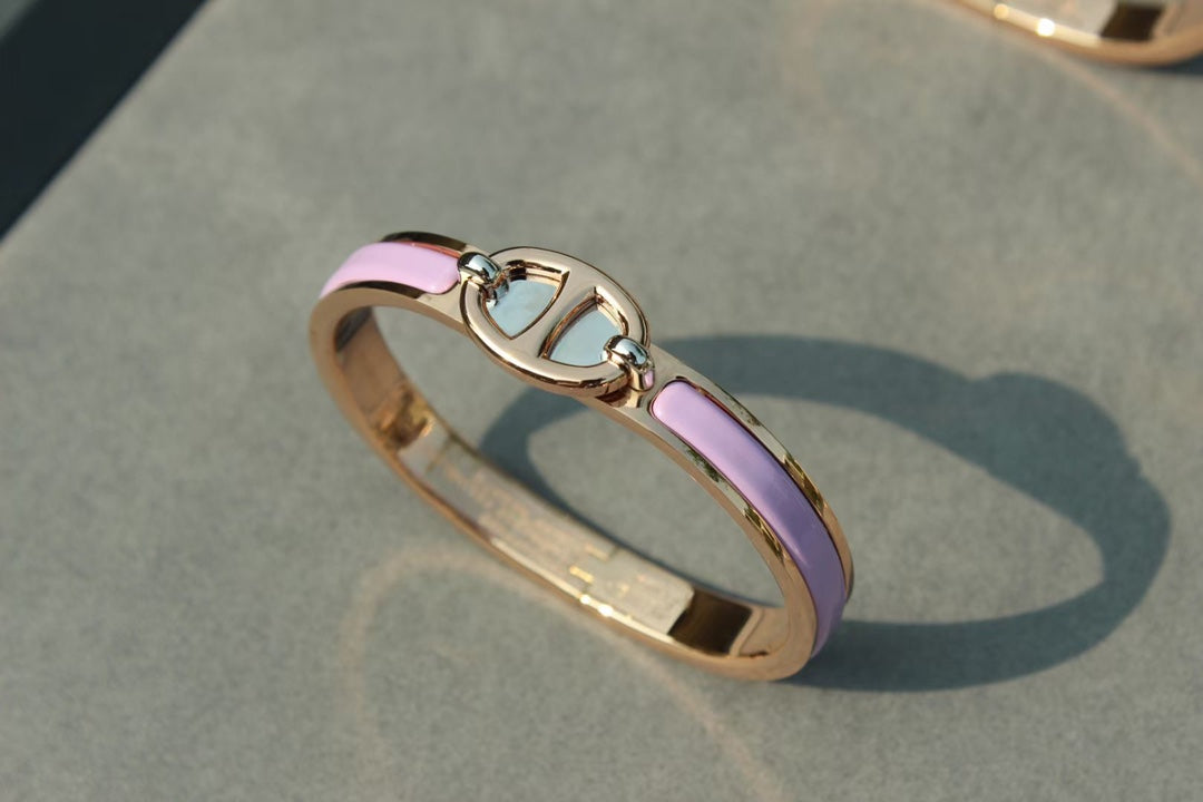 HERMES CLIC CHAINE PINK GOLD BRACELET