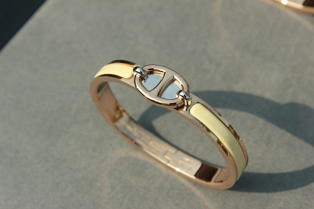 HERMES CLIC CHAINE PINK GOLD BRACELET