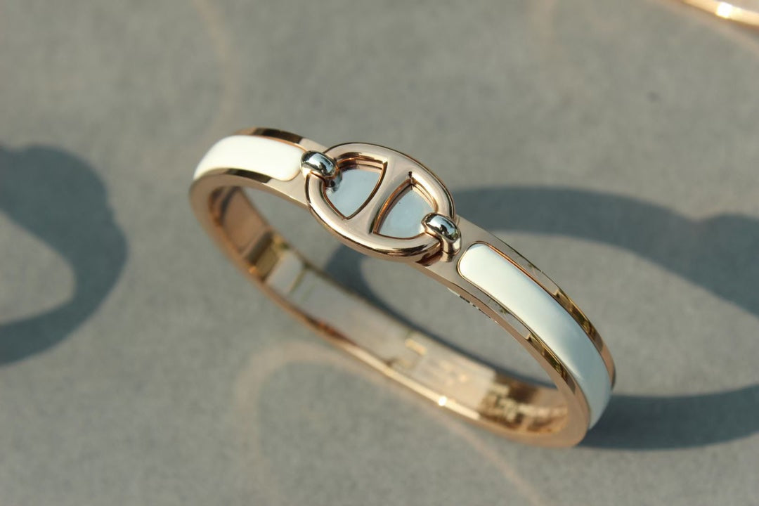 HERMES CLIC CHAINE PINK GOLD BRACELET