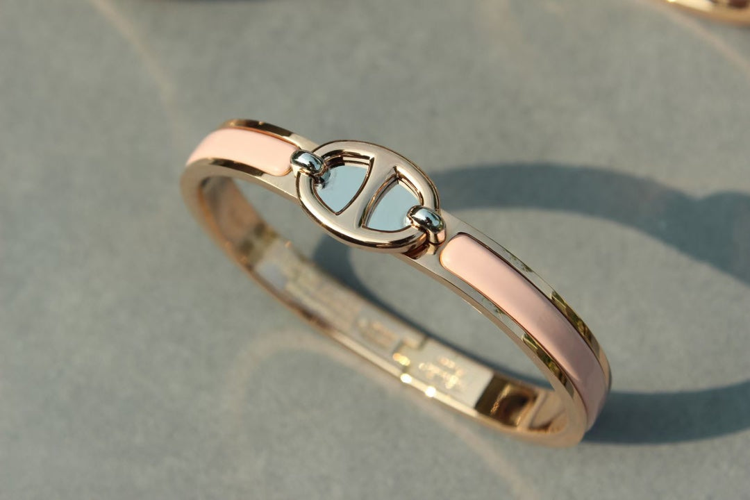 HERMES CLIC CHAINE PINK GOLD BRACELET