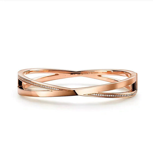 TIFFANY NARROW HINGED BANGLEIN WITH DIAMONDS SMALL