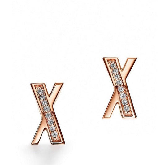 TIFFANY X EARRINGS ROSE GOLD DIAMONDS