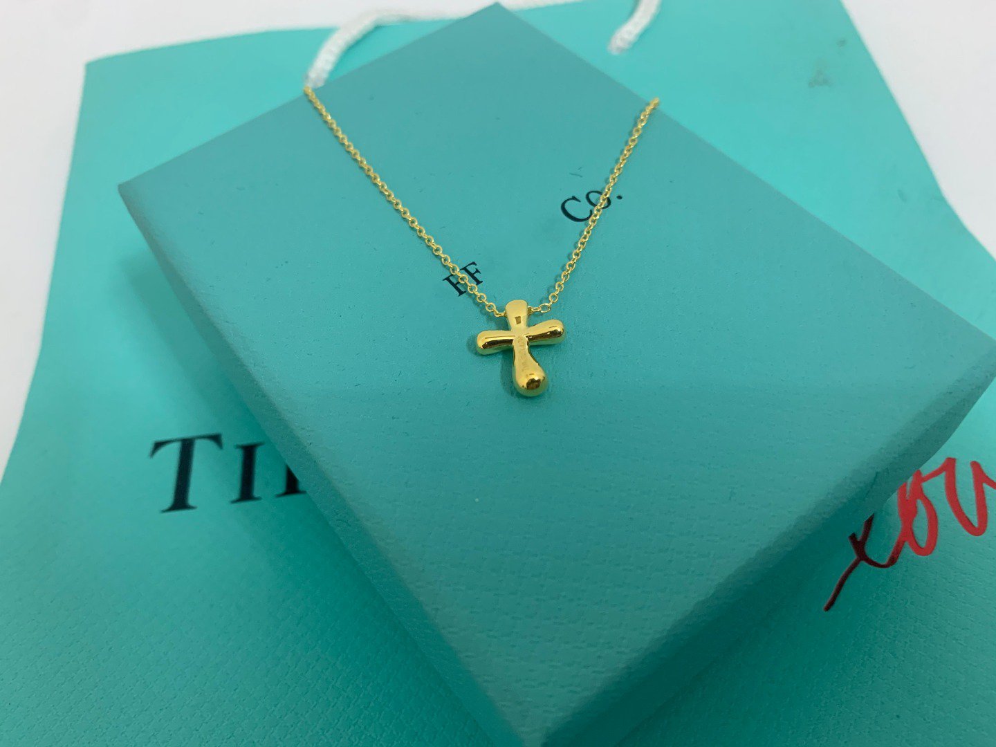 TIFFANY CROSS PENDANT MINI BARE CROSS NECKLACE