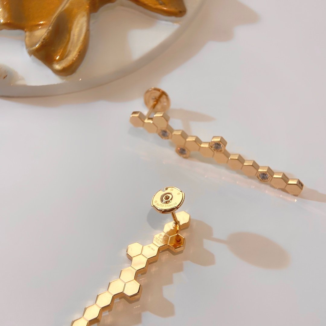 CHAUMET BEE MY LOVE DIAMND LONG STUD EARRINGS