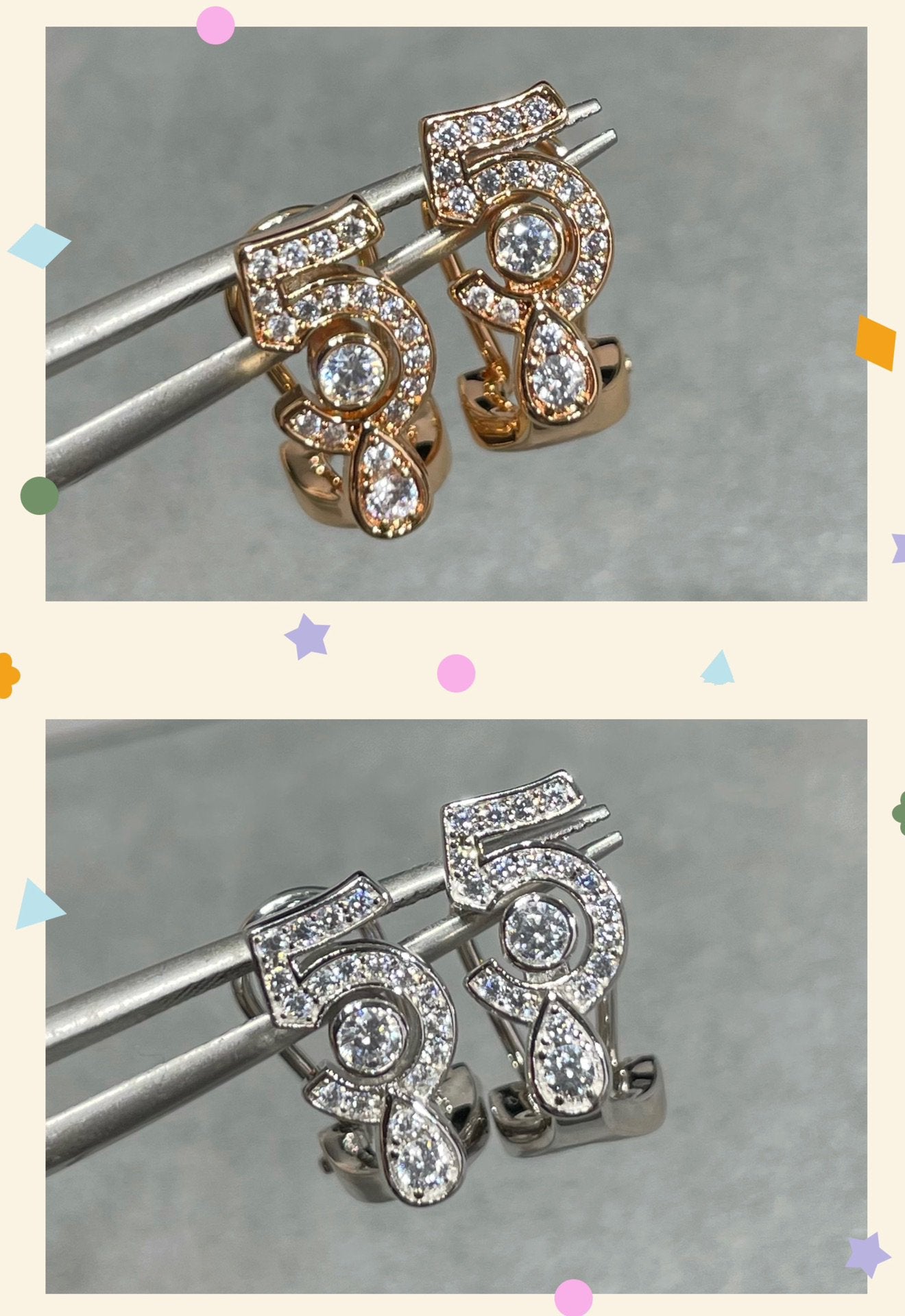 Chanel No5 Diamond Stud Earrings