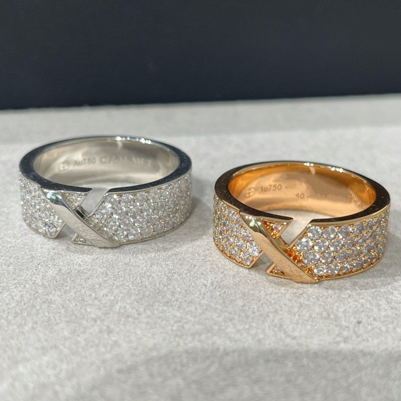 CHAUMET LIENS EVIDENCE PINK GOLD DIAMOND PAVED RING
