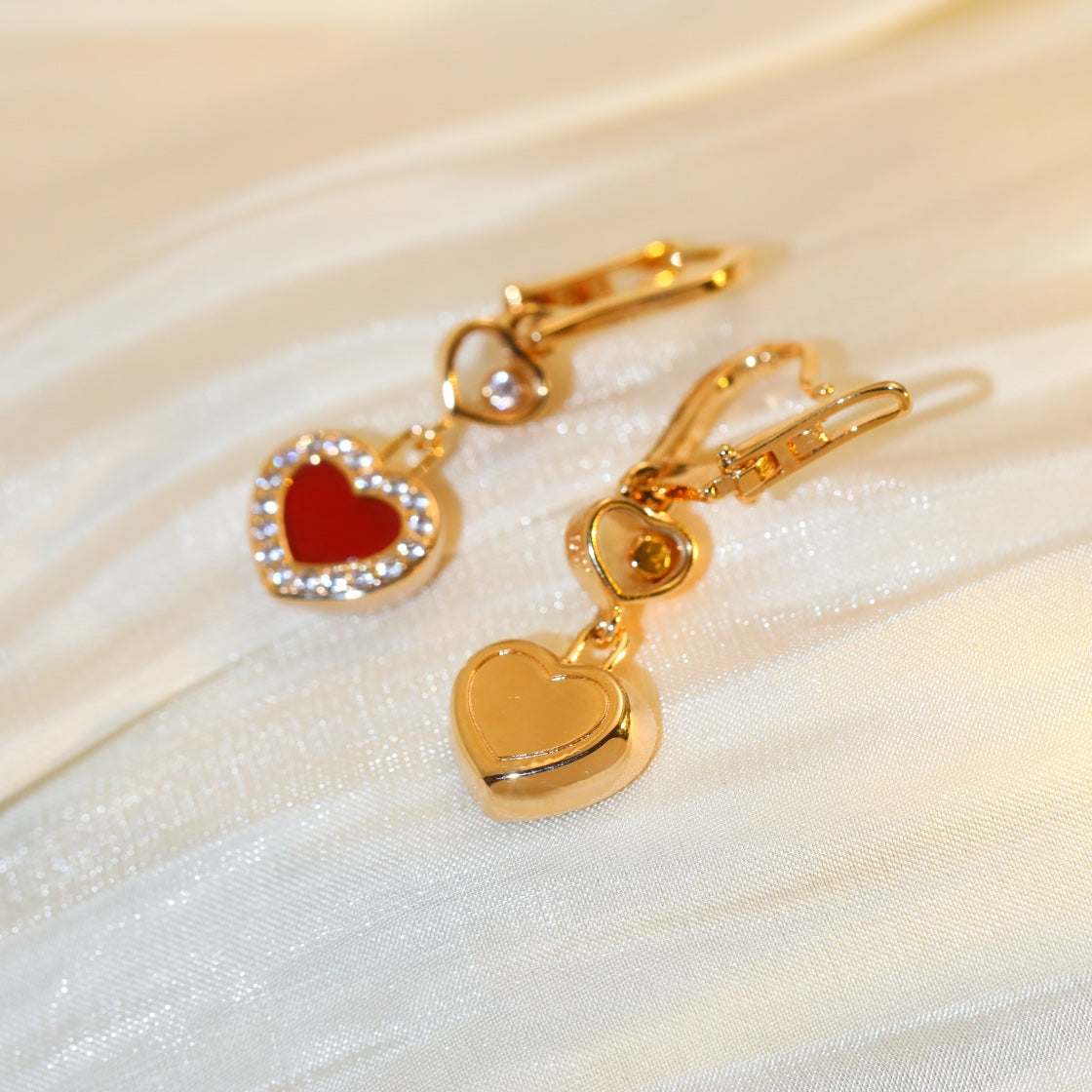 CHOPARD HAPPY HEART DIAMOND PINK GOLD EARRINGS