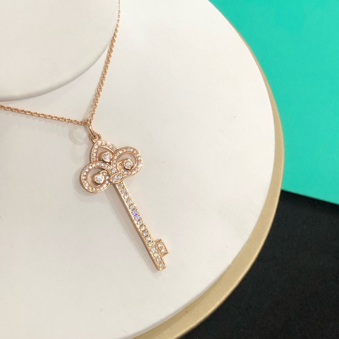 TIFFANY FLEUR KEY DIAMOND NECKLACE