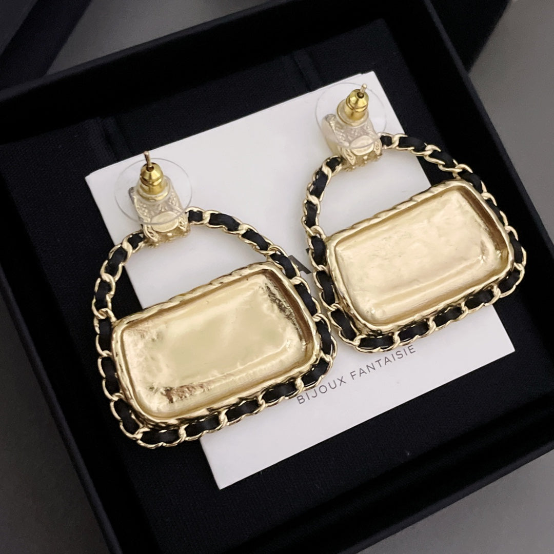 Chanel Flap Bag Stud Earrings