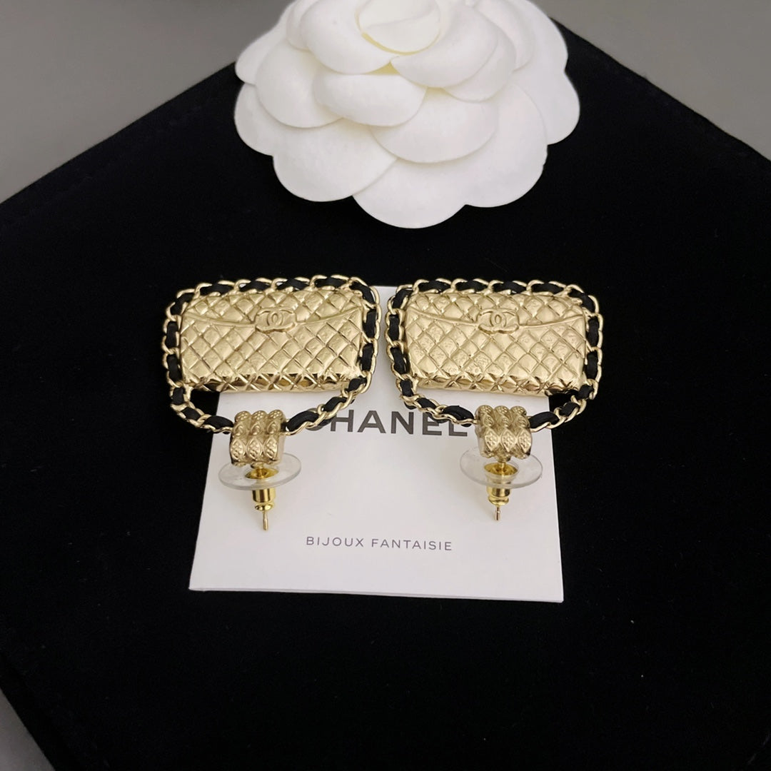 Chanel Flap Bag Stud Earrings