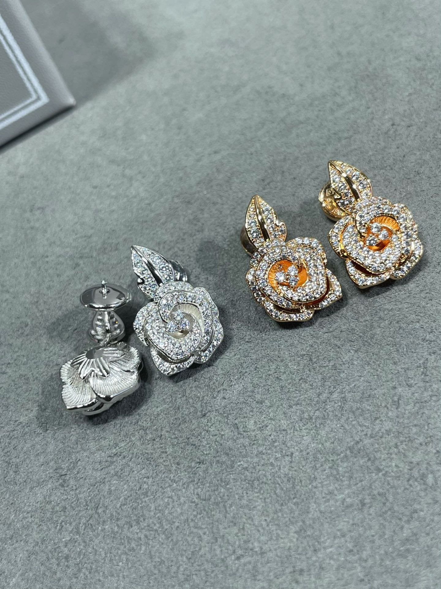 DIOR ROSE BAGATELLE DIAMOND MEDIUM EARRINGS