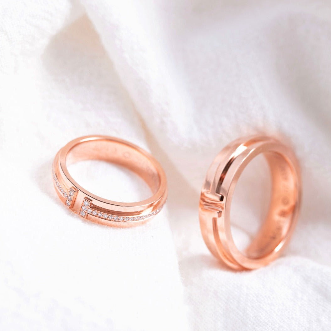 TIFFANY T PINK GOLD RING