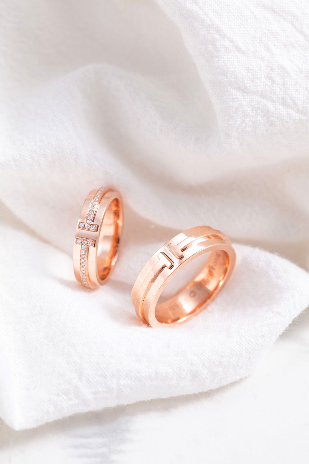 TIFFANY T PINK GOLD RING