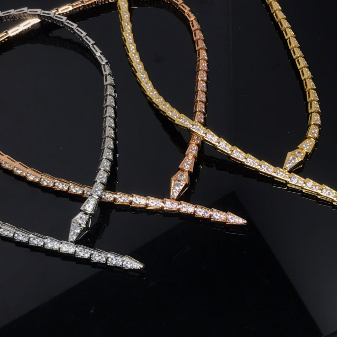 BVLGARI SERPENT VIPER DIAMOND PAVED NECKLACE