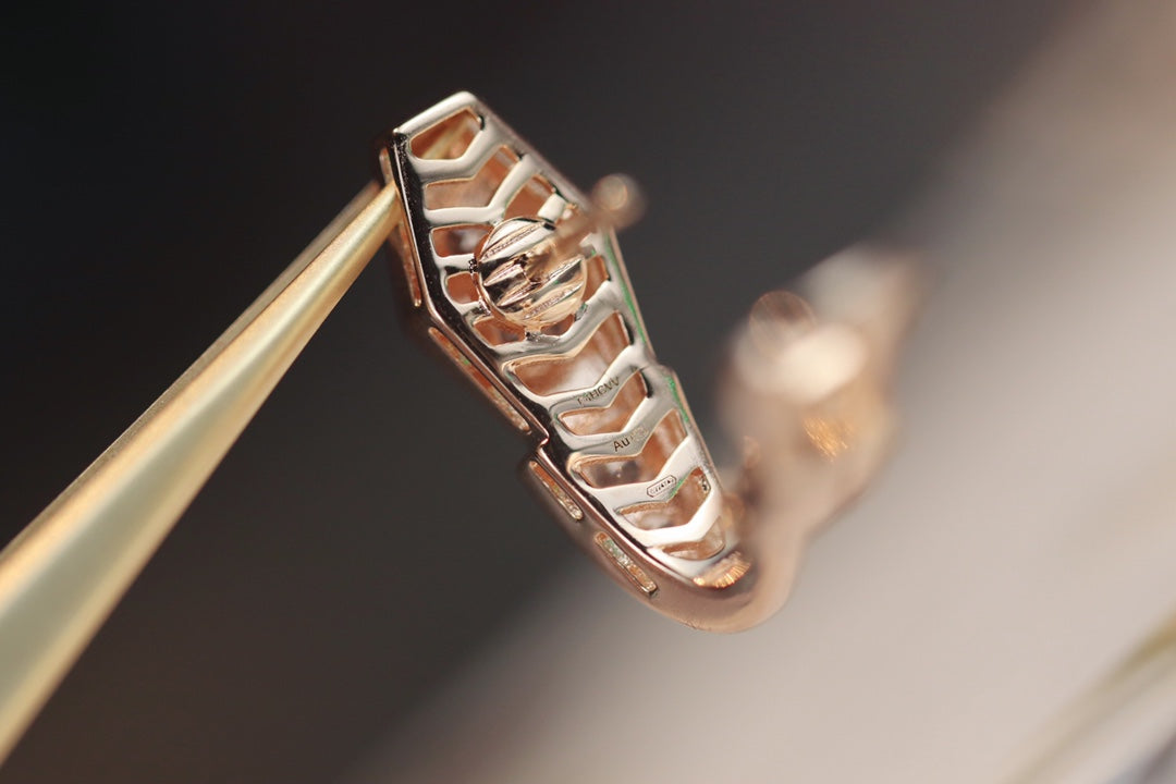 BVLGARI SERPENT PINK GOLD DIAMOND EARRINGS