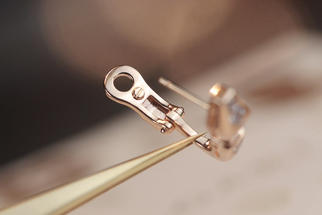 BVLGARI SERPENT PINK GOLD DIAMOND EARRINGS