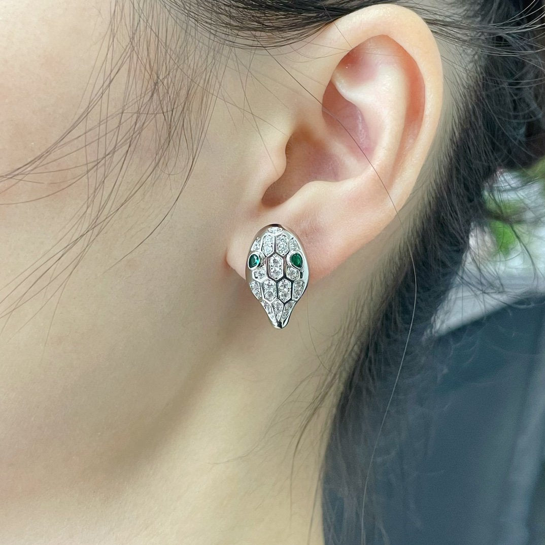 BVLGARI SERPENT DIAMOND STUD EARRINGS