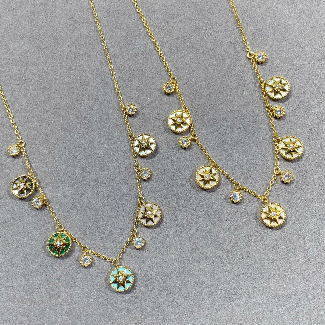 DIOR ROSE VENTS 5 MOTIF NECKLACE