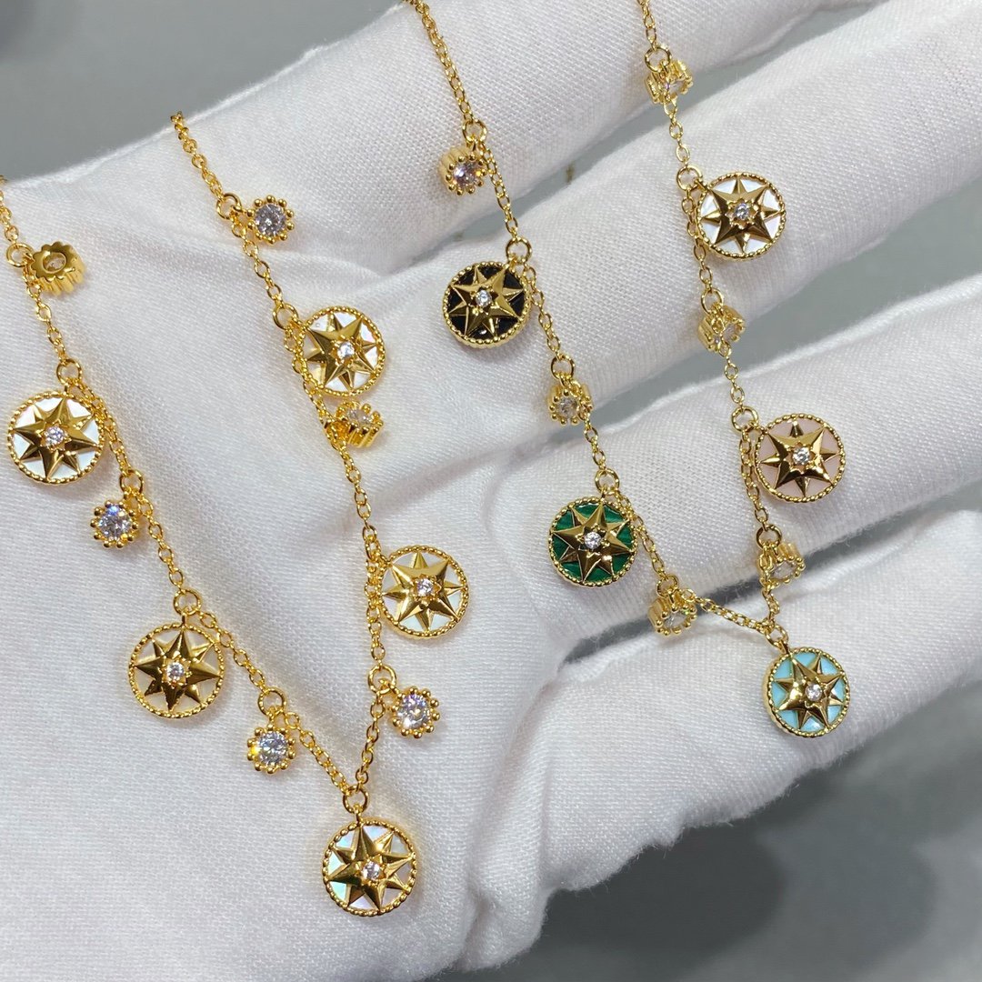 DIOR ROSE VENTS 5 MOTIF NECKLACE