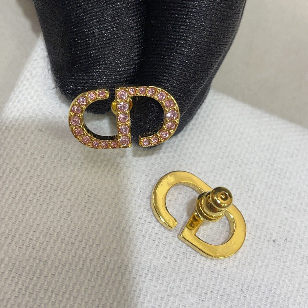 DIOR PETIT CD DIAMOND GOLD EARRINGS